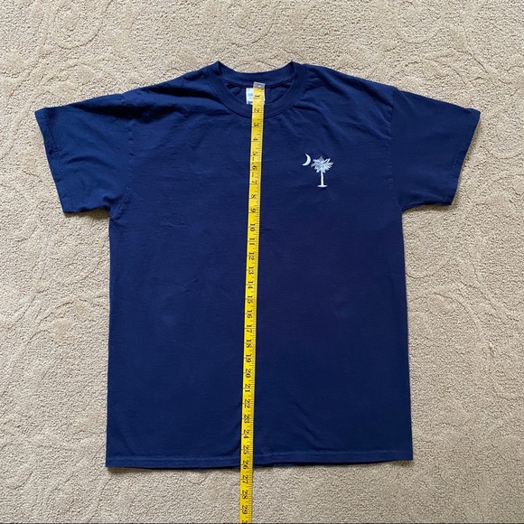 South Carolina T Shirt Navy Blue with Palmetto Tree and Moon Cotton Size Medium - Picture 4 of 6